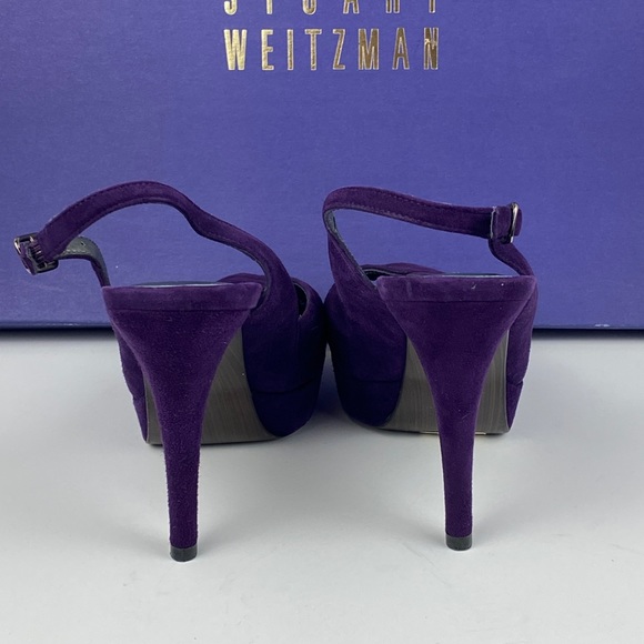 EUC STUART WEITZMAN SUEDE SLINGBACK HEELS - Picture 2 of 5